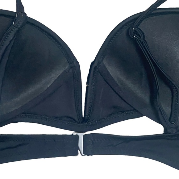 NWT SunDazed 32B/C Bikini Top Black Maya V Wire Bra Sized Underwire Swimsuit - Picture 8 of 9